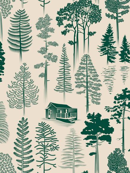 Mini Moderns Catskills Wallpaper, Douglas Fir Mmtlg01df