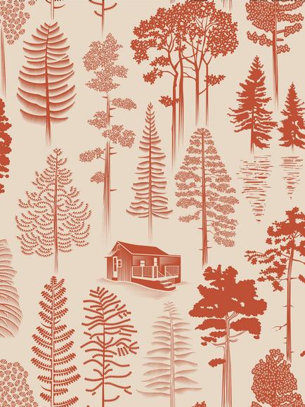 Mini Moderns Catskills Wallpaper, Harvest Orange Mmtlg01ho