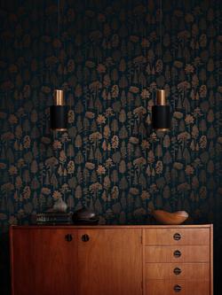 Mini Moderns Catskills Wallpaper - view 2, Midnight & Copper Mmtlg01mi