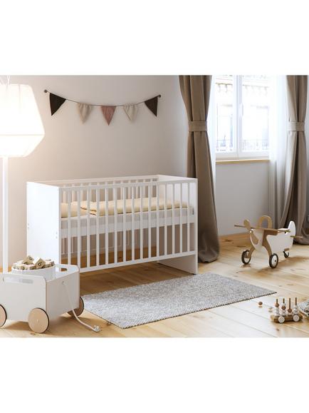 Little Acorns Athena Convertible Mini Day Cotbed, White, White