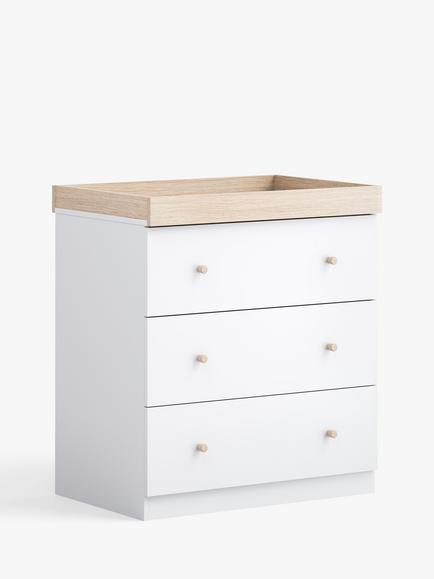 Little Acorns Burlington Changing Table Dresser, White/Oak