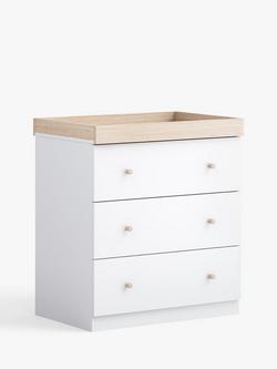 Little Acorns Burlington Changing Table Dresser - view 2, White/Oak