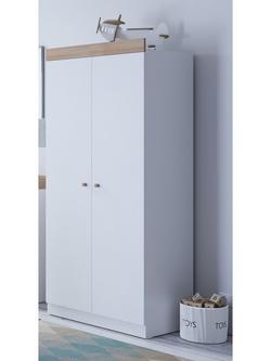 Little Acorns Burlington 2 Door Double Wardrobe - view 2, White/Oak