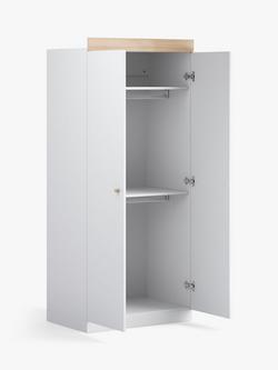 Little Acorns Burlington 2 Door Double Wardrobe, White/Oak