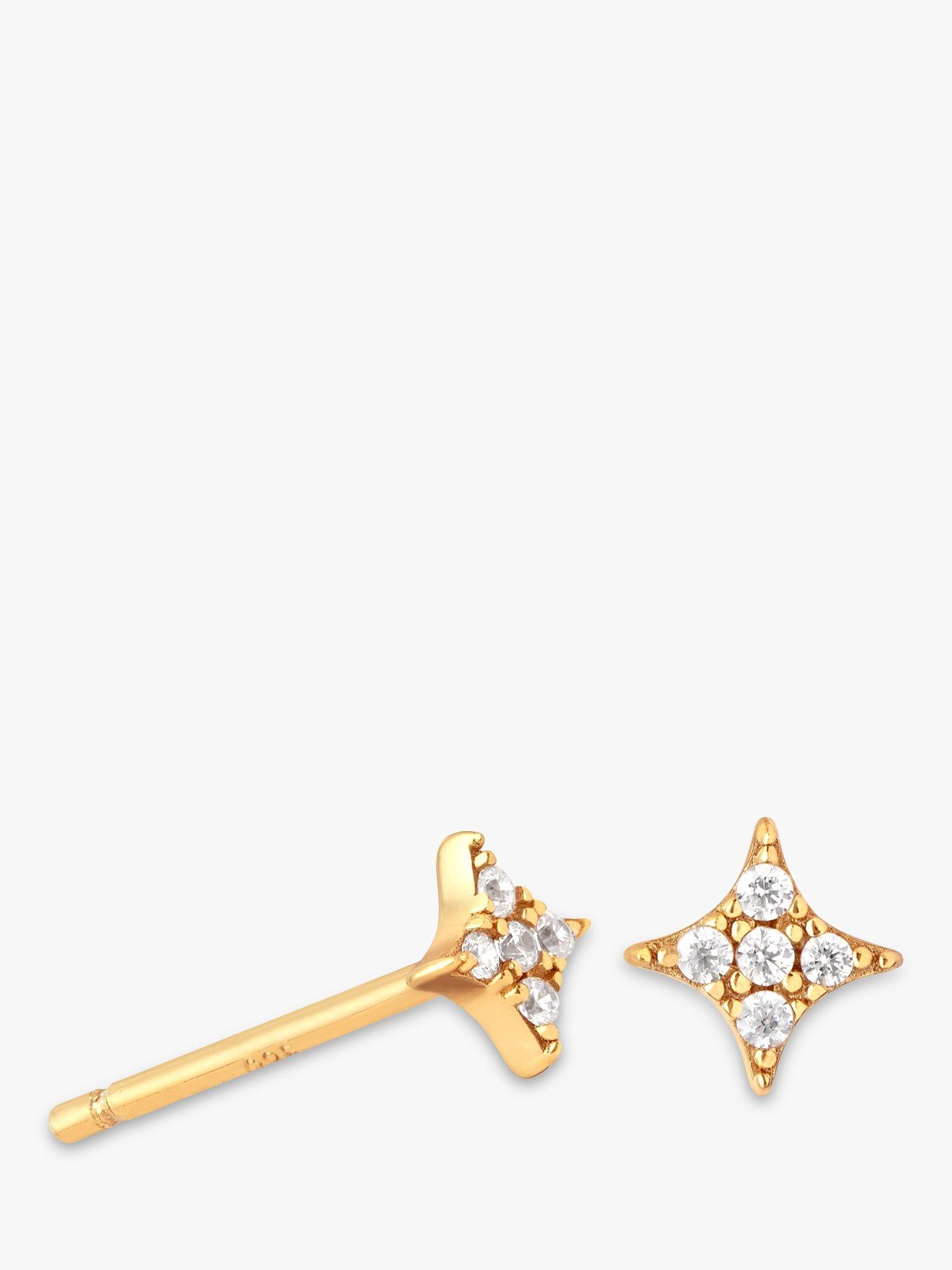 Astrid & Miyu Cosmic Star Crystal Stud Earrings, Gold