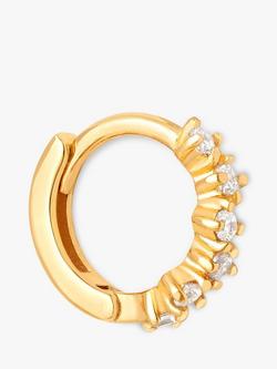 Astrid & Miyu Crystal Tiny Single Huggie Hoop Earring, Gold, Gold