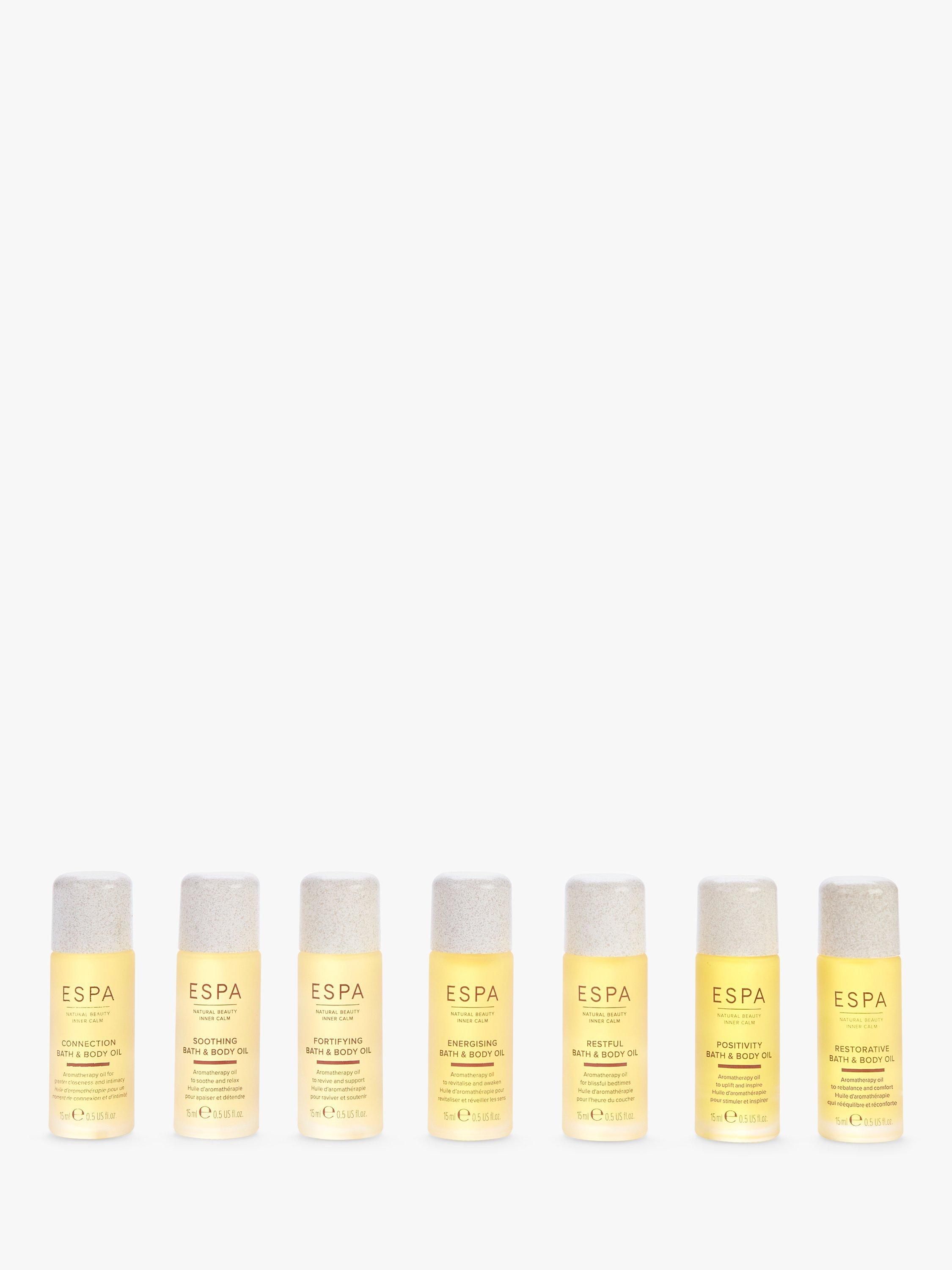 Product image 1 of 9, which shows ESPA Signature Blends Aromatherapy Bath and Body Oil Collection Bodycare Gift Set