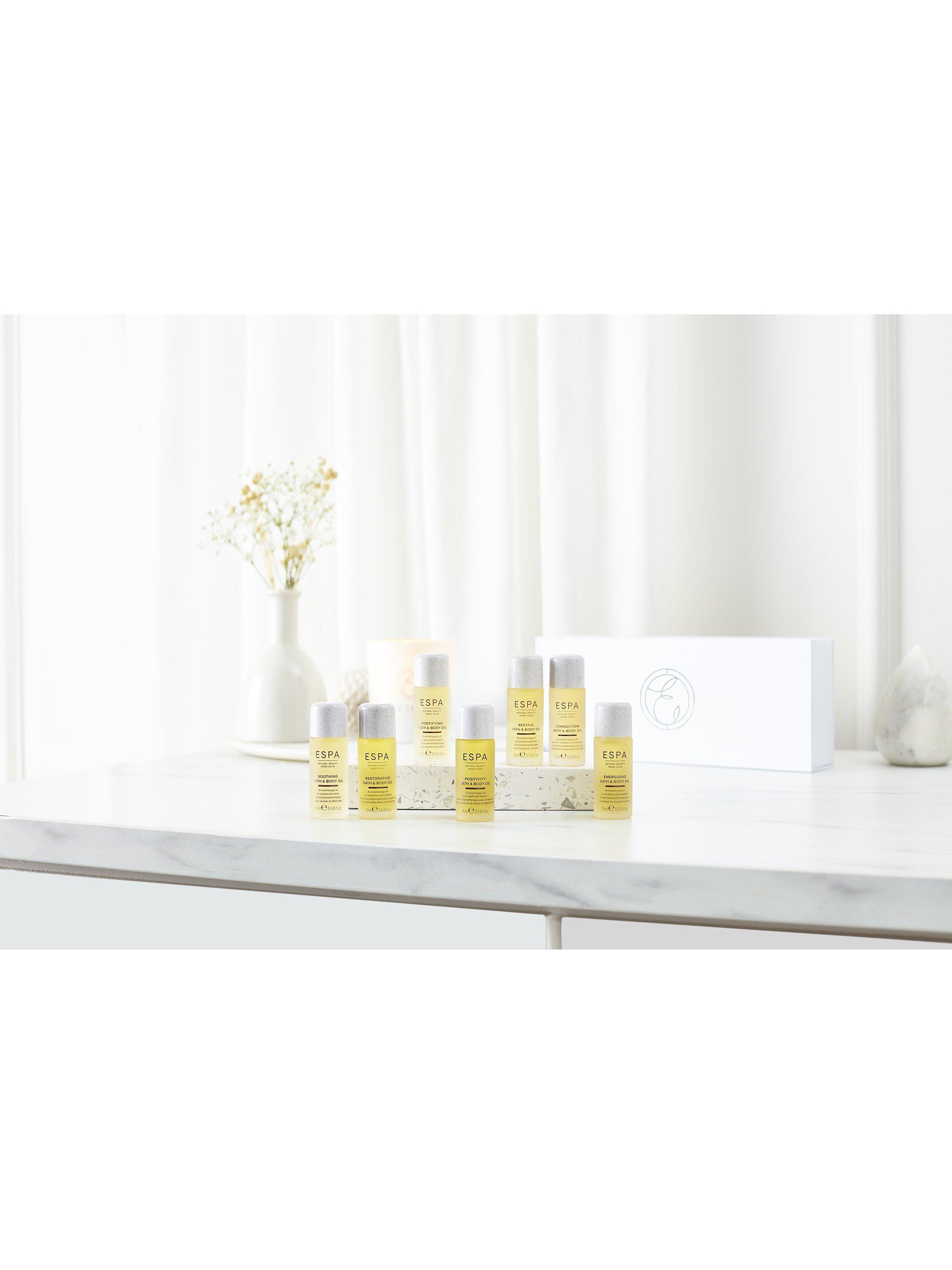 Product image 7 of 9, which shows ESPA Signature Blends Aromatherapy Bath and Body Oil Collection Bodycare Gift Set