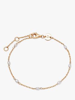 Daisy London Freshwater Seed Pearl Chain Bracelet, Gold/White, Gold/White