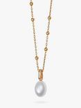 Daisy London Baroque Freshwater Pearl Pendant Necklace, Gold/White