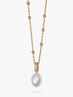 Daisy London Baroque Freshwater Pearl Pendant Necklace, Gold/White, Gold/White