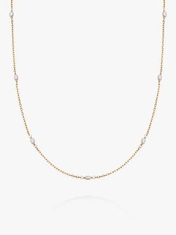 Daisy London Freshwater Seed Pearl Chain Necklace, Gold/White, Gold/White