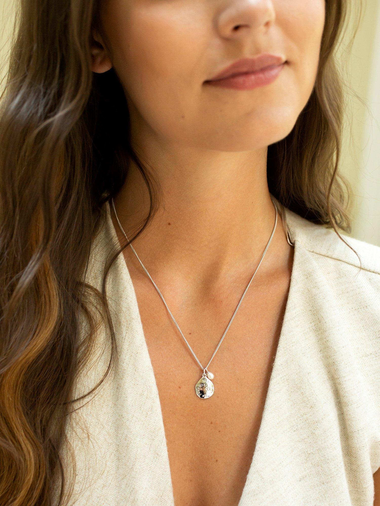 Product image 2 of 5, which shows Claudia Bradby The World is Your Oyster Freshwater Pearl Pendant Necklace, Silver