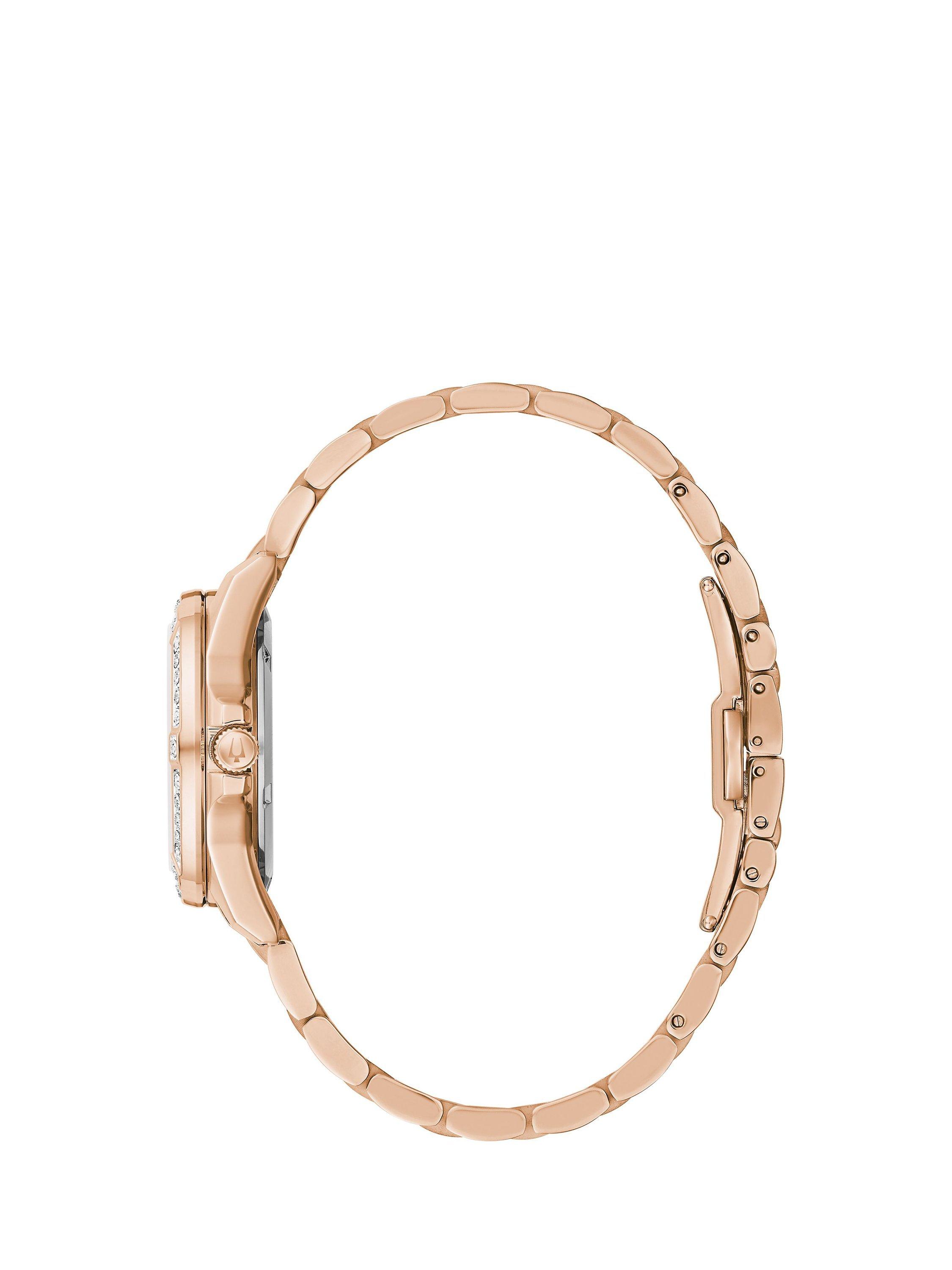 Bulova 98R295 Women s Marine Star Diamond Date Bracelet Strap Watch Rose Gold