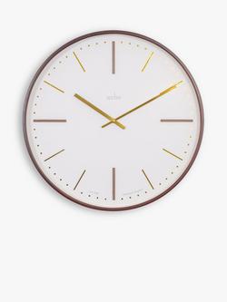 Acctim Knoll Oak Wood Frame Analogue Quartz Wall Clock, 53cm, Natural, Brown