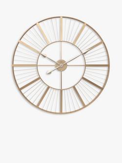 Acctim Gardner Analogue Indoor/Outdoor Skeleton Wall Clock, 80cm, Gold, Gold