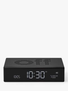 Lexon Flip Premium LCD Digital Alarm Clock, Black