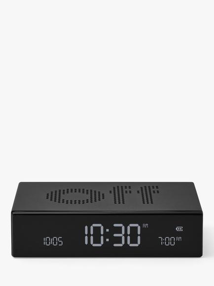 Lexon Flip Premium LCD Digital Alarm Clock, Black