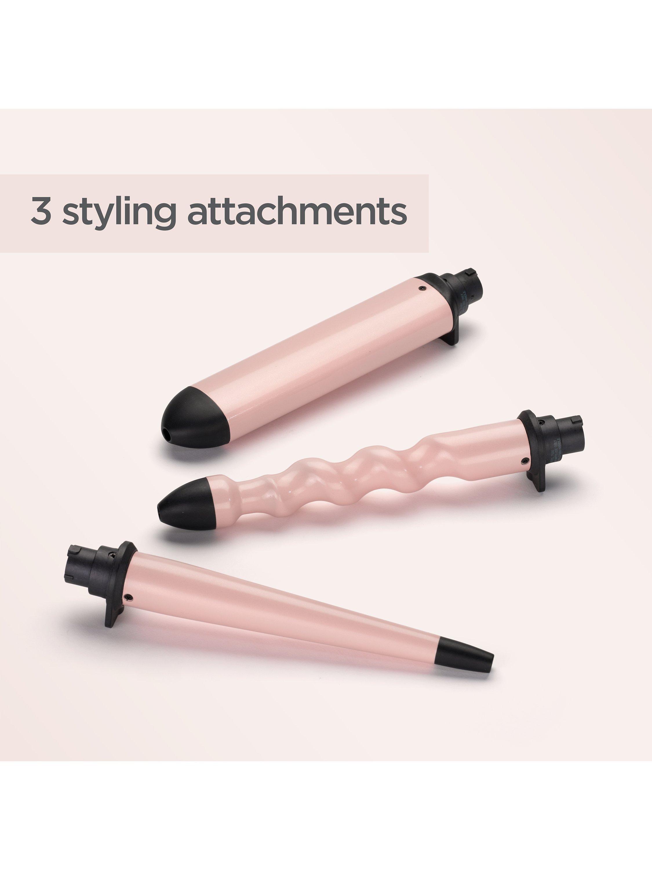 Product image 6 of 10, which shows BaByliss Curl & Wave Trio Hair Styler, Pink/Black