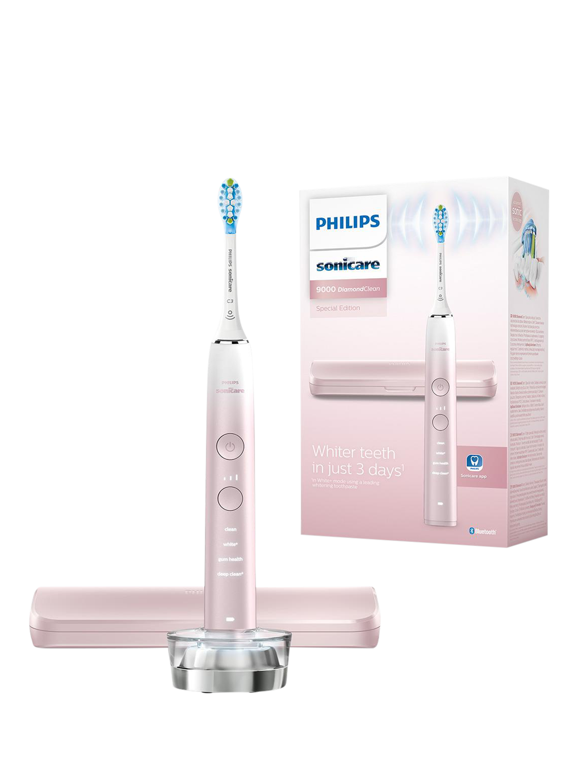 Product image 1 of 10, which shows Philips Sonicare HX9911 DiamondClean 9000 Special Edition Electric Toothbrush, Pink