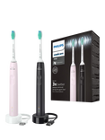 Philips Sonicare HX3675/15 Series 3100 Electric Toothbrush, Pack of 2, Pink & Black