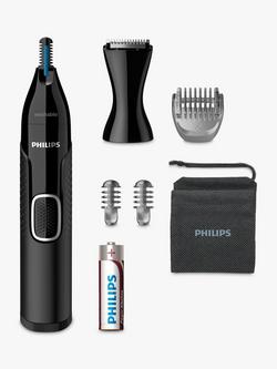 Philips NT5650/16 Series 5000 Cordless Nose Trimmer, Ear & Eyebrow Trimmer, Black, Black