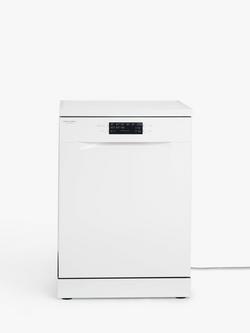 John Lewis JLDWW1303 Freestanding Dishwasher, White, White