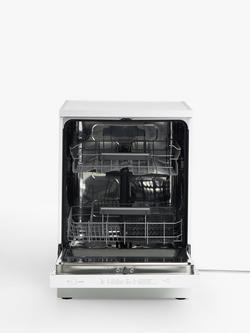 John Lewis JLDWW1303 Freestanding Dishwasher, White - view 2, White