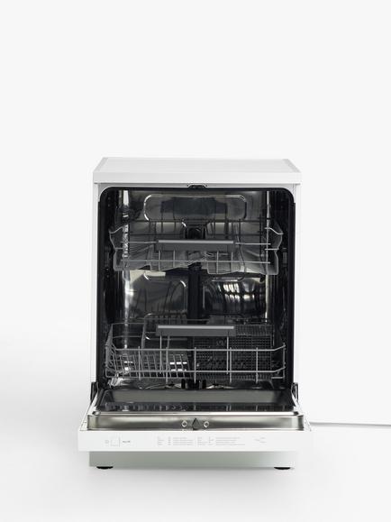John Lewis JLDWW1303 Freestanding Dishwasher, White - view 2, White
