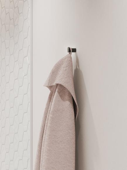 Hansgrohe AddStoris Wall-Mounted Towel Hook - view 2, Matt Black
