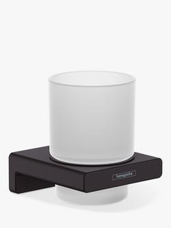 Hansgrohe AddStoris Toothbrush Tumbler & Wall-Mounted Holder, Matt Black