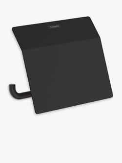 Hansgrohe AddStoris Wall-Mounted Covered Toilet Roll Holder, Matt Black