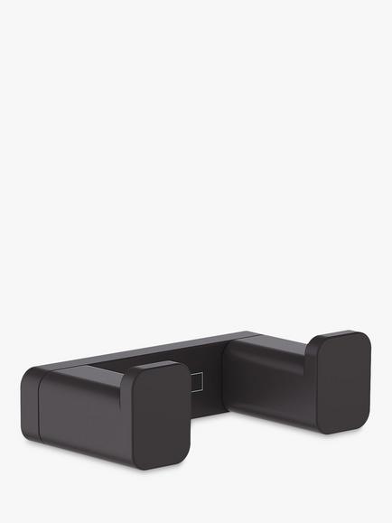 Hansgrohe AddStoris Wall-Mounted Double Towel Hook, Matt Black