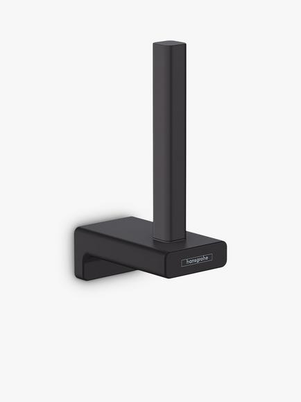 Hansgrohe AddStoris Vertical Wall-Mounted Toilet Roll Holder, Matt Black