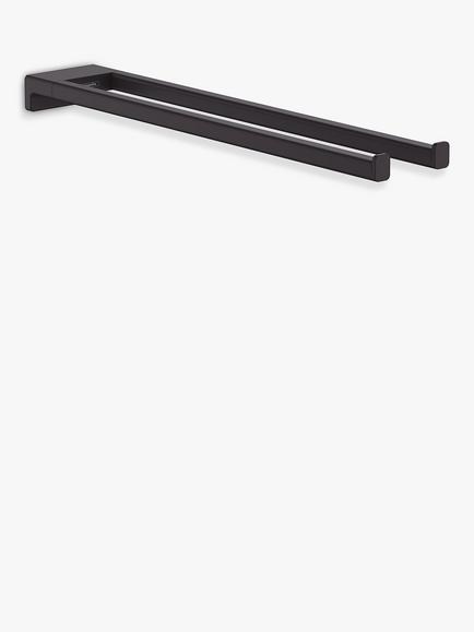 Hansgrohe AddStoris Wall-Mounted Twin Towel Rail, Matt Black