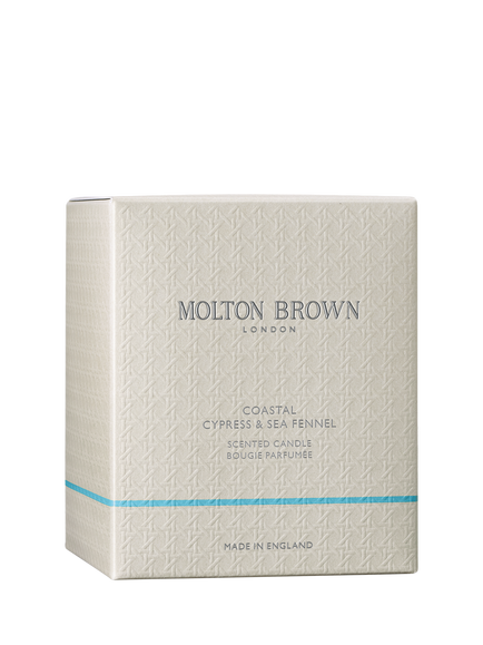 Molton Brown Coastal Cypress and Sea Fennel Scented Signature Candle, 190g - view 2, 