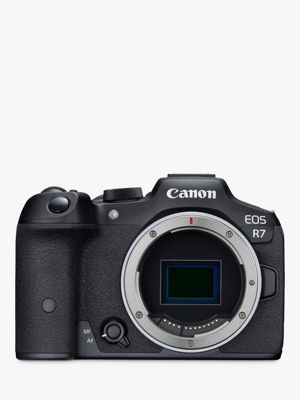 Canon EOS R7 Compact System Camera, 4K Ultra HD, 32.5MP, Wi-Fi, Bluetooth, OLED EVF, 3" Vari-Angle Touch Screen, Body Only, Black