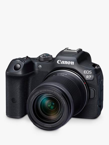 Canon EOS R7 Compact System Camera with RF-S 18-150mm Zoom Lens, 4K Ultra HD, 32.5MP, Wi-Fi, Bluetooth, OLED EVF, 3" Vari-Angle Touch Screen - view 2, Black