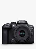 Canon EOS R10 Compact System Camera with RF-S 18-45mm Zoom Lens, 4K Ultra HD, 24.2MP, Wi-Fi, Bluetooth, OLED EVF, 3" Vari-Angle Touch Screen, Black