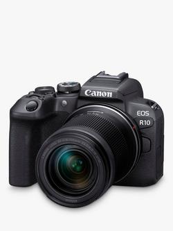 Canon EOS R10 Compact System Camera with RF-S 18-150mm Zoom Lens, 4K Ultra HD, 24.2MP, Wi-Fi, Bluetooth, OLED EVF, 3" Vari-Angle Touch Screen, Black - view 2, Black