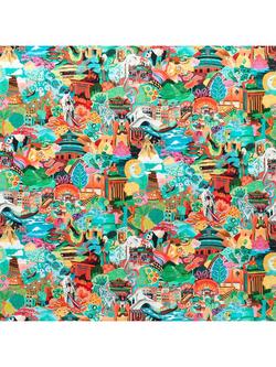 Harlequin Journey of Discovery Velvet Furnishing Fabric, Ionian/Harissa/Emerald, Ionian/Harissa/Emer