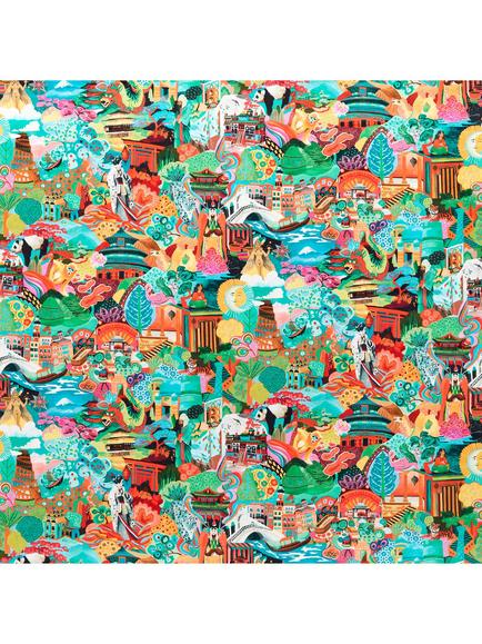 Harlequin Journey of Discovery Velvet Furnishing Fabric, Ionian/Harissa/Emerald, Ionian/Harissa/Emer
