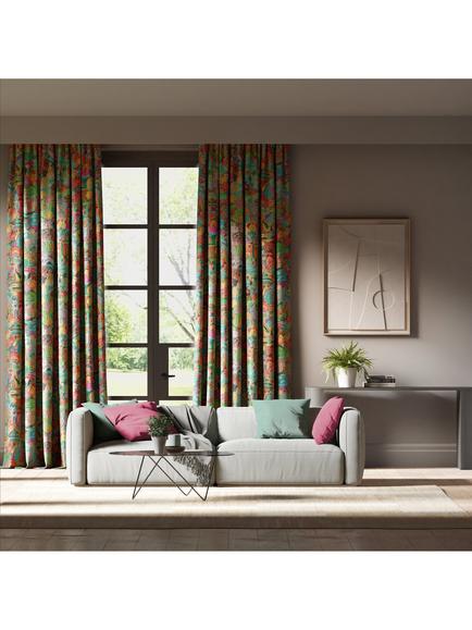 Harlequin Journey of Discovery Velvet Furnishing Fabric, Ionian/Harissa/Emerald - view 2, Ionian/Harissa/Emer