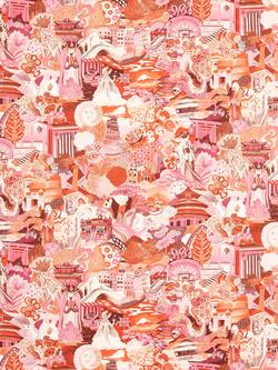 Harlequin Journey of Discovery Satin Furnishing Fabric, Pap/Fuschia/Figbl