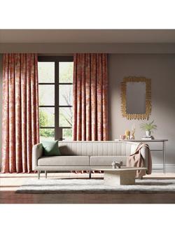 Harlequin Journey of Discovery Satin Furnishing Fabric - view 2, Pap/Fuschia/Figbl