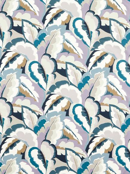 Harlequin Calathea Satin Furnishing Fabric, Cornflower/Azul/Shiitake/Wild Water, Cornfl/Azul/Sh/Wildw