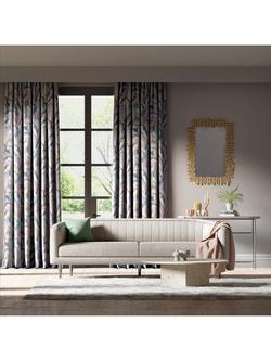 Harlequin Calathea Satin Furnishing Fabric, Cornflower/Azul/Shiitake/Wild Water - view 2, Cornfl/Azul/Sh/Wildw