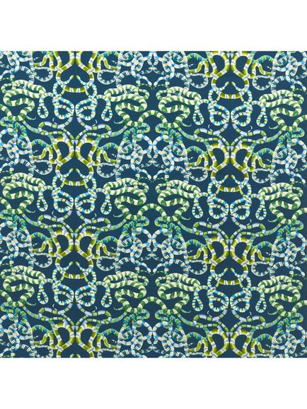 Harlequin Serpenti Velvet Furnishing Fabric, Onsen/Emerald/Azul