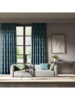 Harlequin Serpenti Velvet Furnishing Fabric - view 2, Onsen/Emerald/Azul