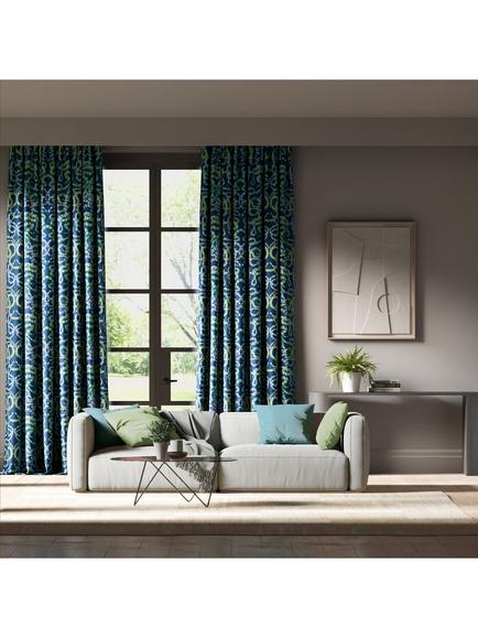 Harlequin Serpenti Velvet Furnishing Fabric - view 2, Onsen/Emerald/Azul